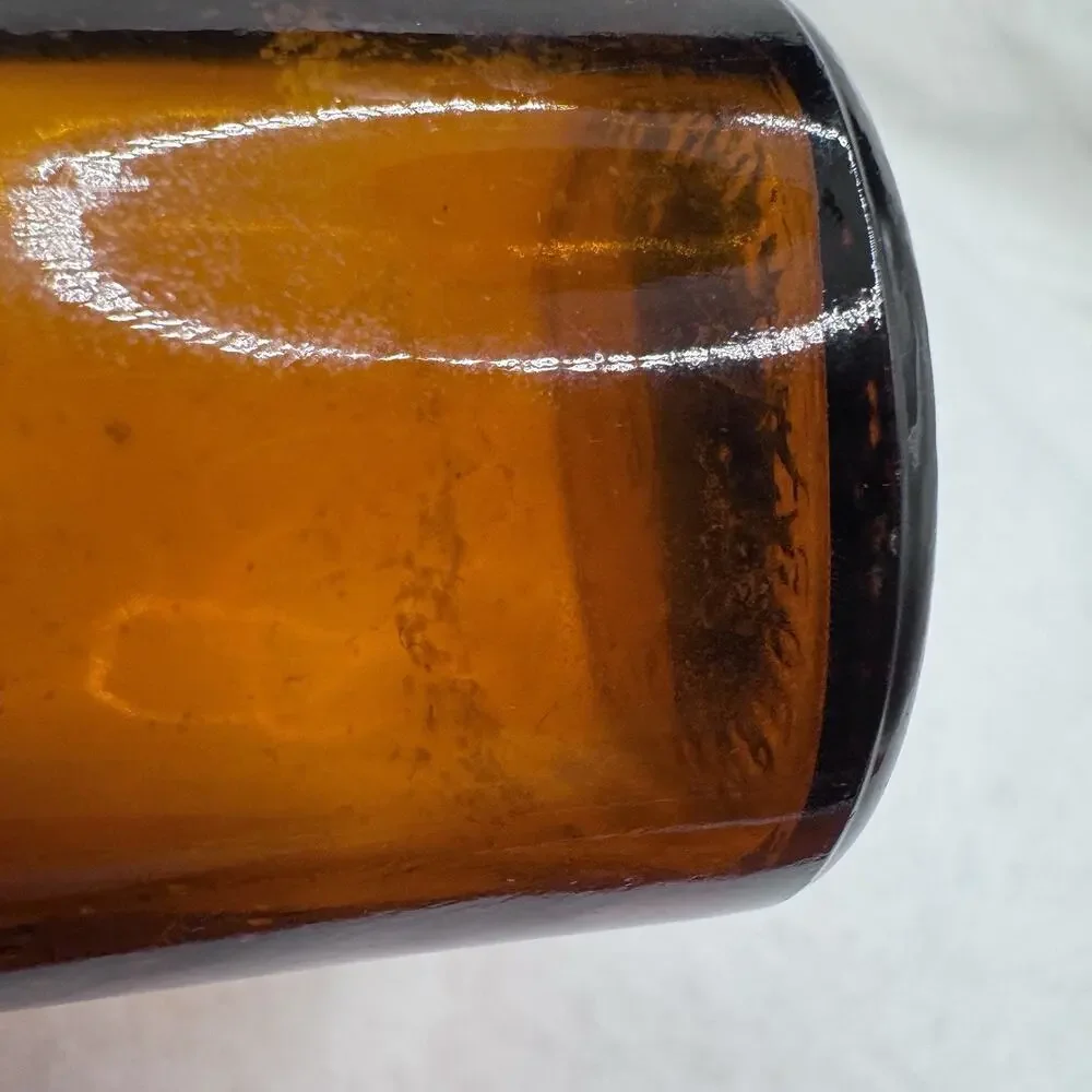 Vintage Amber Lysol Disinfectant Glass Bottle Small Empty Apothecary